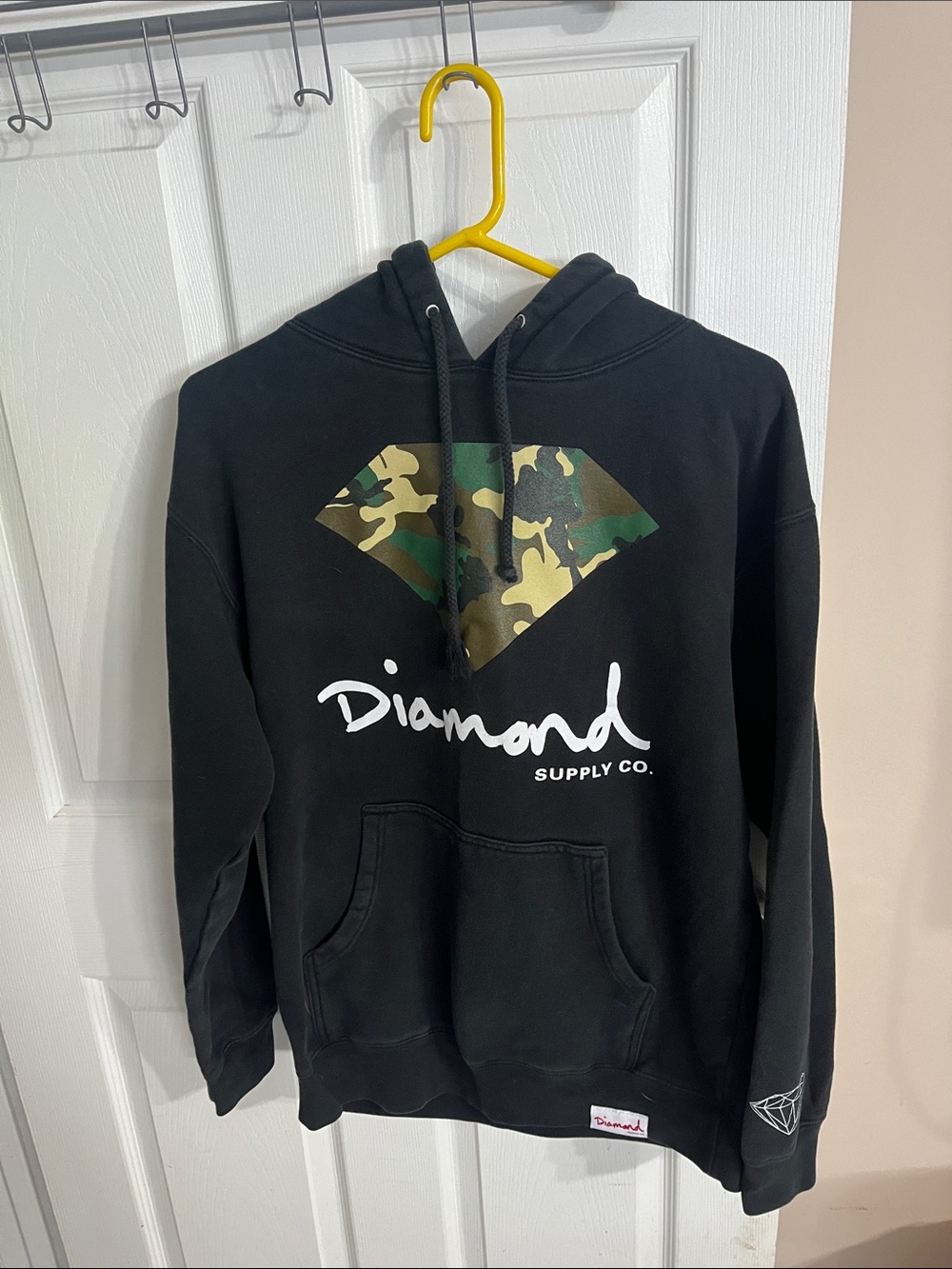 Diamond Supply Co. Black Hoodie with Camo Diamond Graphic